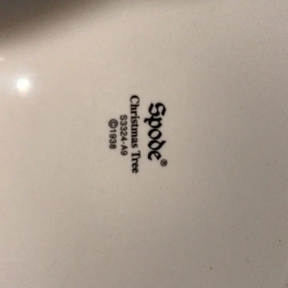 New Spode 11" Oval Tray Serving Dish Plate Christmas Tree Merry Christmas No Box - Picture 4 of 5